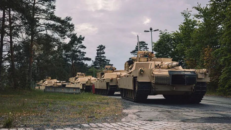 M1A1 Abrams podczas szkolenia, przed transferem do Ukrainy