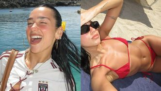 Dua Lipa oszałamia sylwetką, pozując w kusym bikini