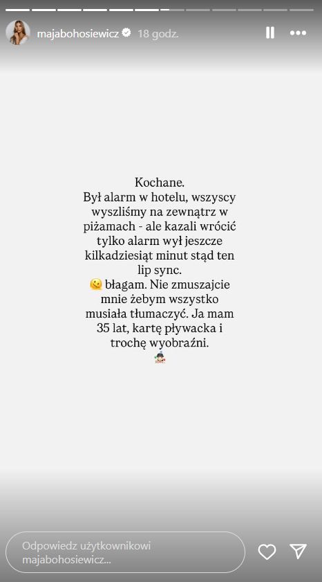 Maja Bohosiewicz o sytuacji w hotelu