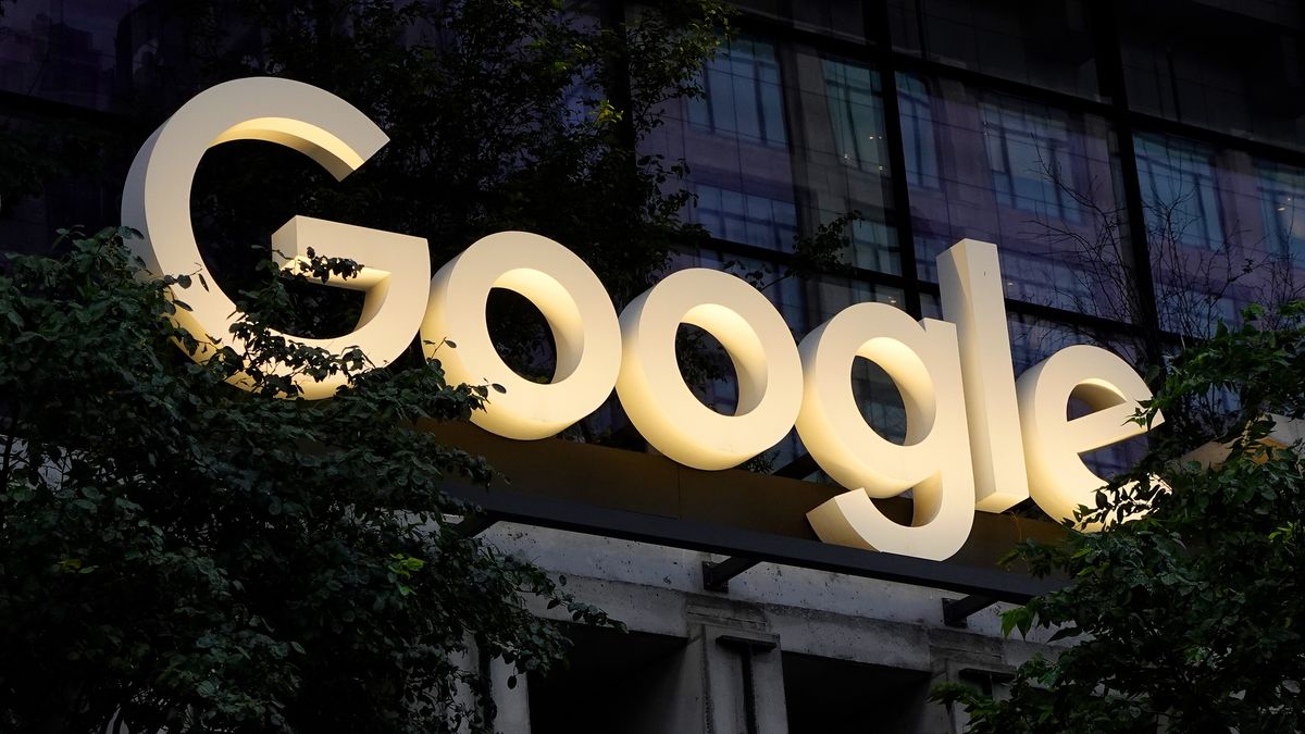 NEW YORK, NY - AUGUST 18: A Google corporate logo hangs above the entrance of their St. John's Terminal office building on August 18, 2026, in New York City. (Photo by Gary Hershorn/Getty Images)