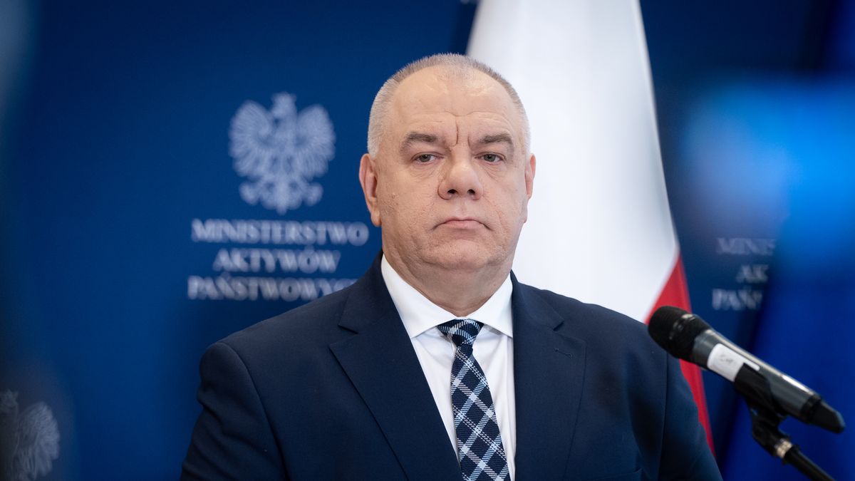 Polish Minister for State Assets Jacek Sasin during a joint press conference with Minister of Agriculture on state-owned Food Holding Company in Warsaw, Poland on March 29, 2022 (Photo by Mateusz Wlodarczyk/NurPhoto via Getty Images)