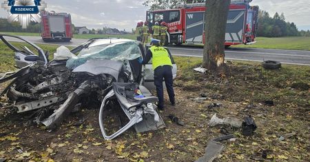 Wstrząsający obraz po wypadku. Z auta zostały strzępy