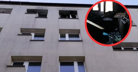 Pożar w Rabce-Zdroju. Policjant wyniósł mężczyznę z płonącego mieszkania