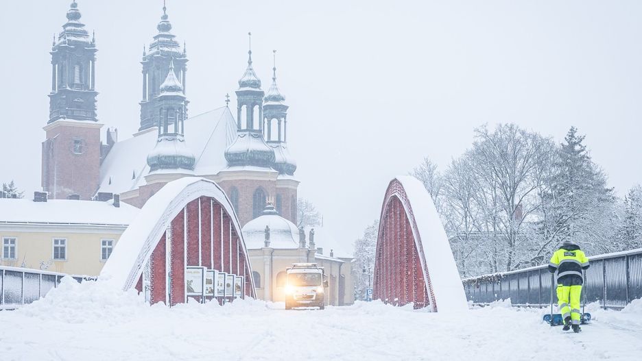 Zimowy poranek na Śródce w Poznaniu