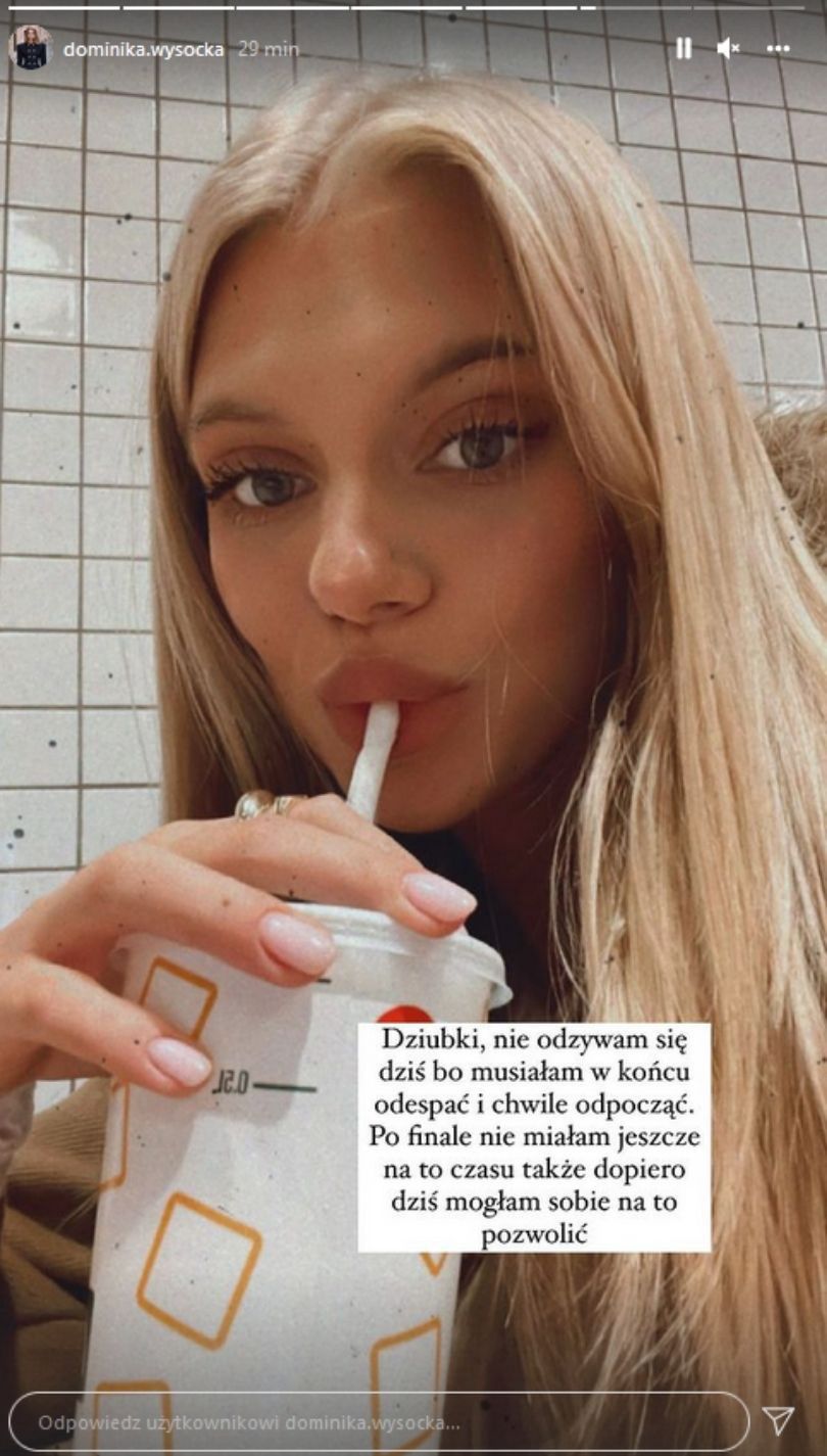Dominika Wysocka relacjonuje życie pod wygranej w "Top Model"