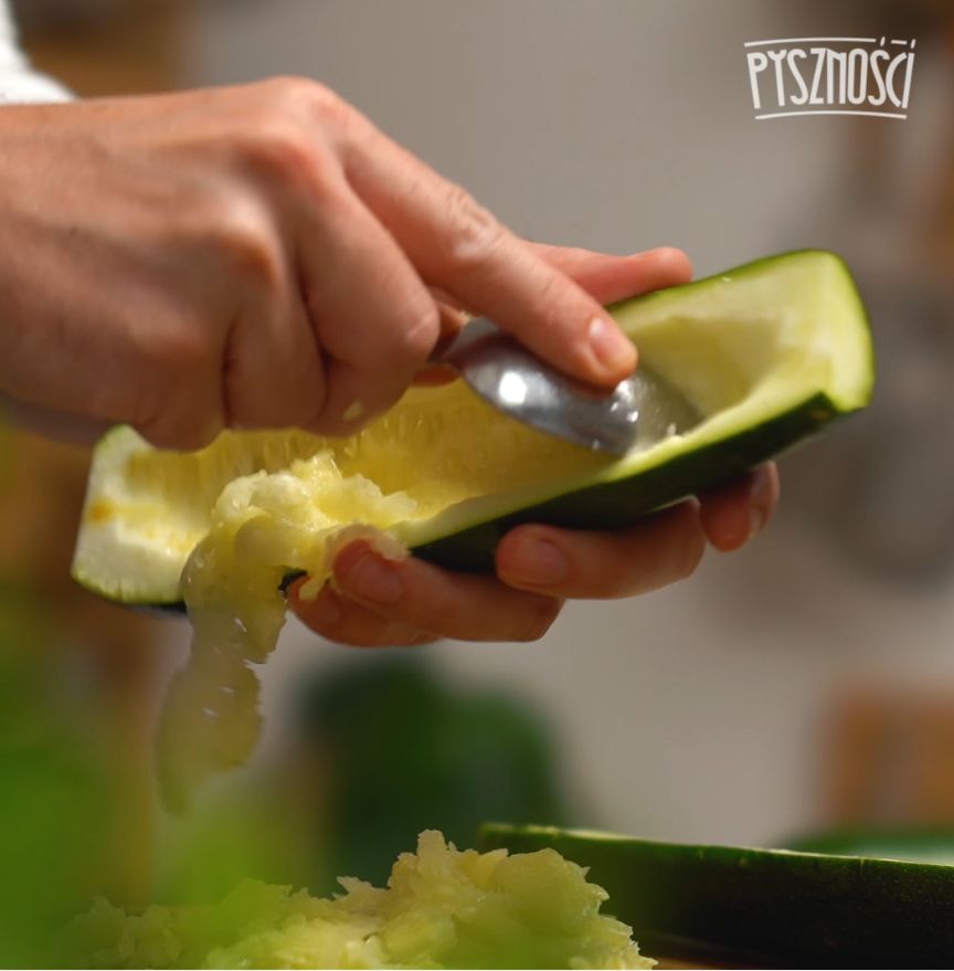 Hollowed zucchini