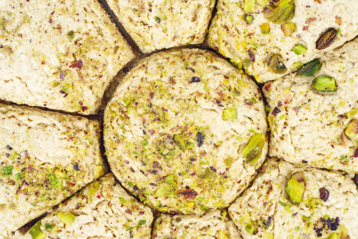 Halva sprinkled with pistachios