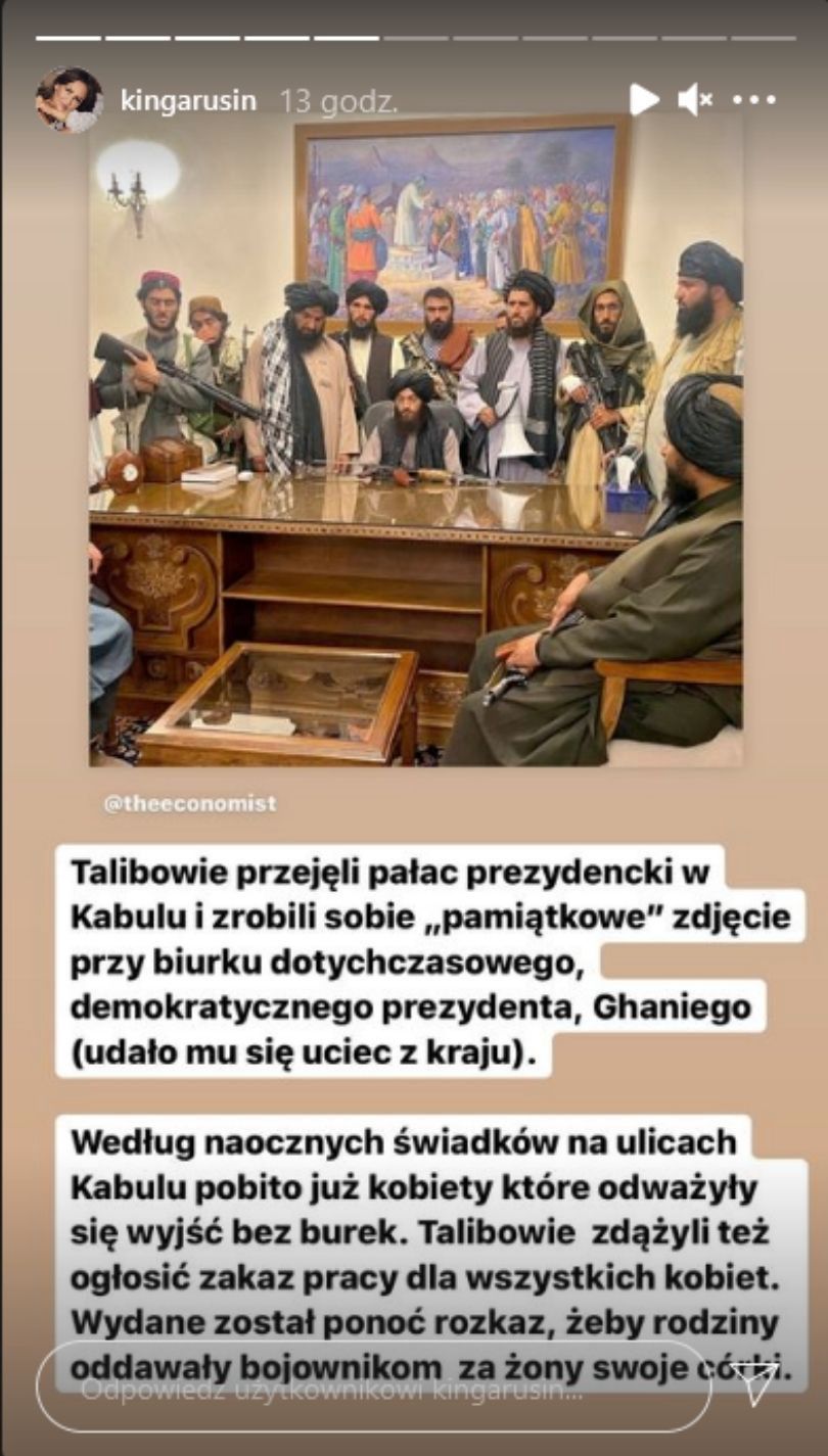 Kinga Rusin komentuje wydarzenia w Afganistanie