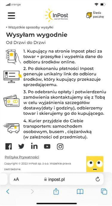 Screen wygląda jak z popularnej aplikacji Inpost.