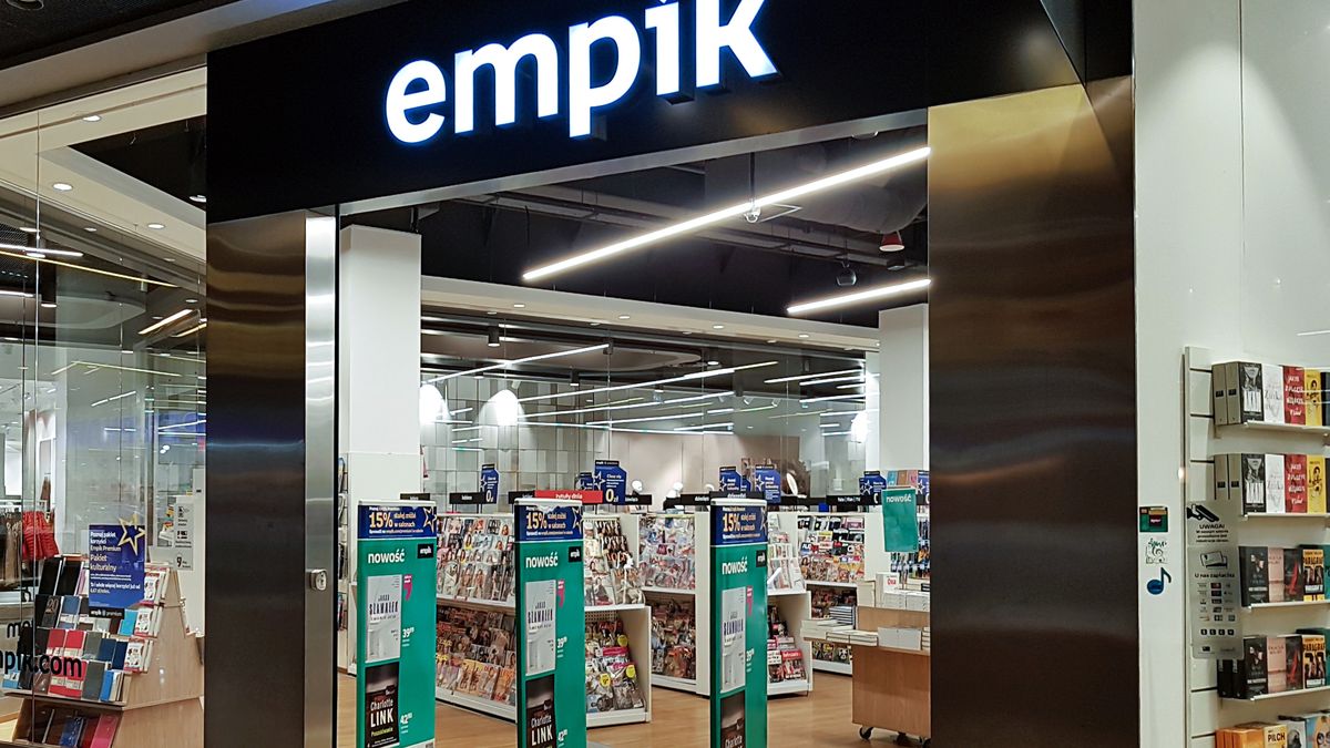 Nowy Sacz, Poland - October 28, 2019: Exterior view of the empik store.  Empik is a famous polish commercial chain selling books, international press, film, music, and software.WDnet Digital Creation Studiosignage, label, commerce, articles, editorial, entrance, shopping, showroom, emblem, books, bookstore, trademark, multimedia, culture, commercial, company, magazine, signboard, game, movie, software, facade, media, film, empik, book, mall, symbol, sign, music, outlet, retail, press, chain, business, logo, brand, shop, poland, store, polish, signage, label, commerce, articles, editorial, entrance, shopping, showroom, emblem, books, bookstore, trademark, multimedia, culture, commercial, company, magazine, signboard, game, movie, software, facade, media, film, empik, book, mall, symbol, sign, music, outlet, retail, press, chain, business, logo, brand, shop, poland, store, polish