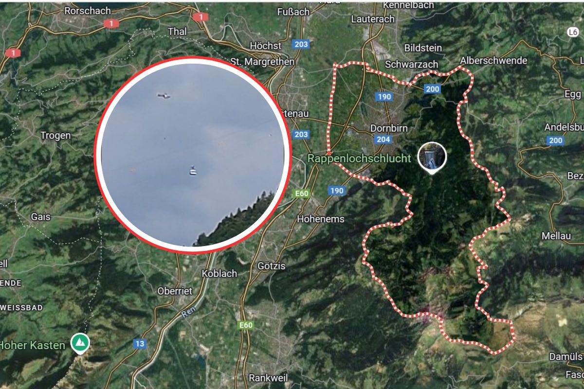 Burza sparaliżowała kolejkę linową w Dornbirn
