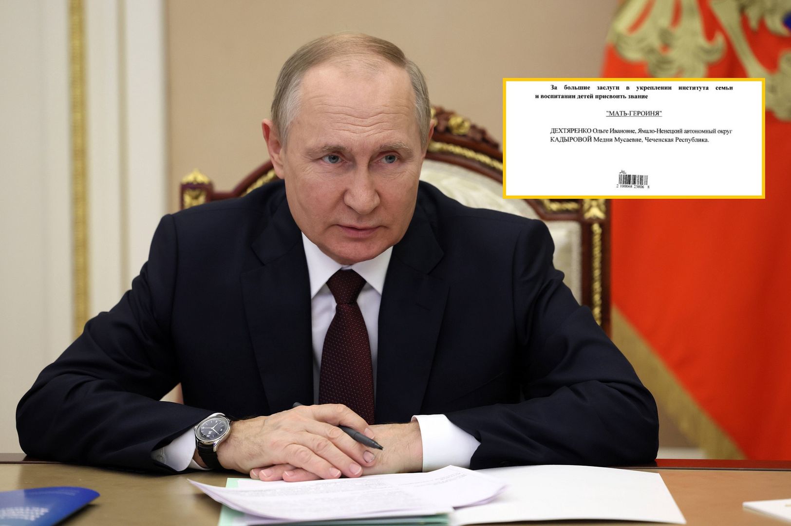 Putin wymyślił nowy tytuł. Na liście uhonorowanych żona Kadyrowa