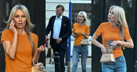 Magdalena Ogórek wymachuje torebeczką za ponad 6 tys. zł, pędząc z tajemniczym mężczyzną do restauracji