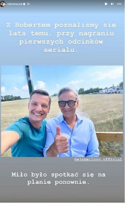 Rafał Mroczek i Robert Gonera na planie "M jak miłość"