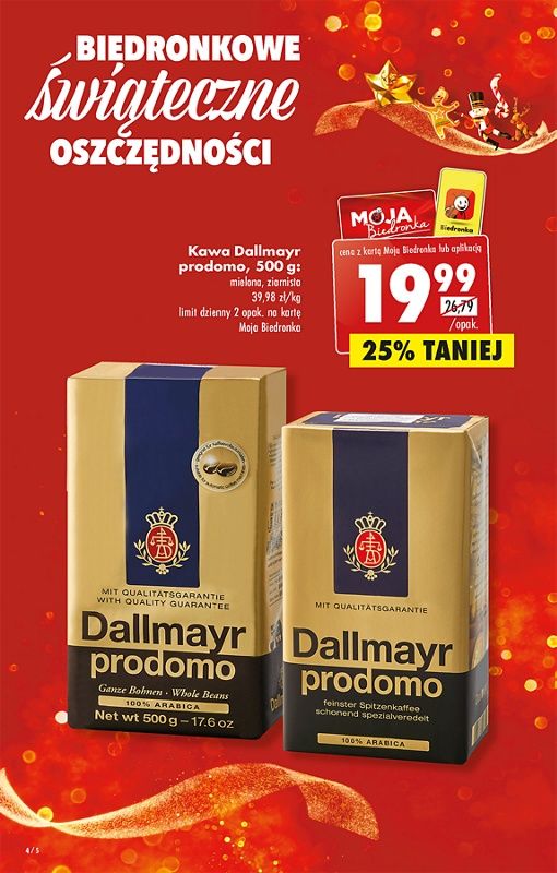 Oferta Biedronka od 5.12: kawa dallmayr prodomo
