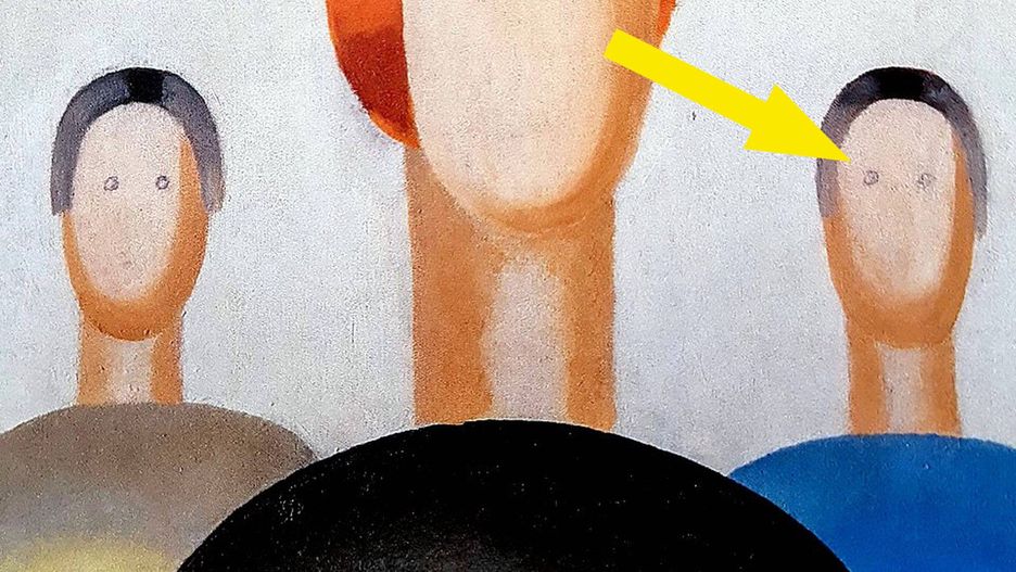 Anna Aleksandrovna Leporskaja "Trzy Figury" i domalowane oczy ręką ochroniarza