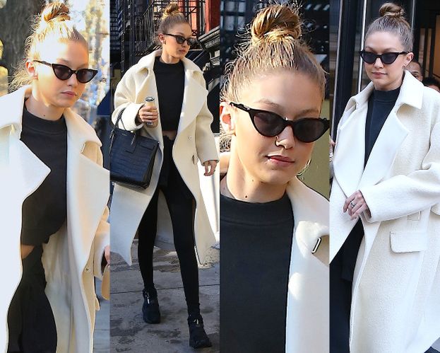 #TRENDY: Gigi Hadid w białym płaszczu