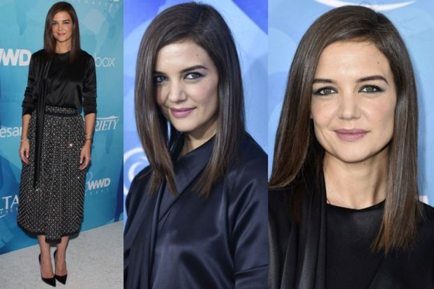 Urocza i uśmiechnięta Katie Holmes na imprezie w Hollywood (ZDJĘCIA)