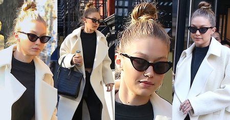 #TRENDY: Gigi Hadid w białym płaszczu