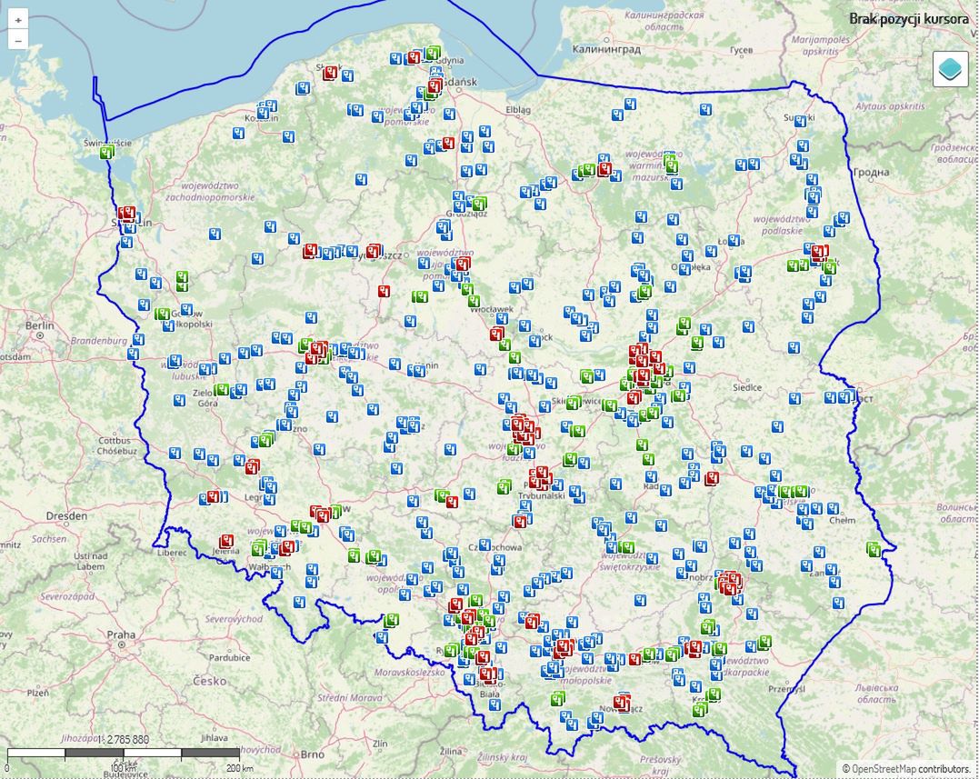 Mapa aktywnych urządzeń systemu CANARD