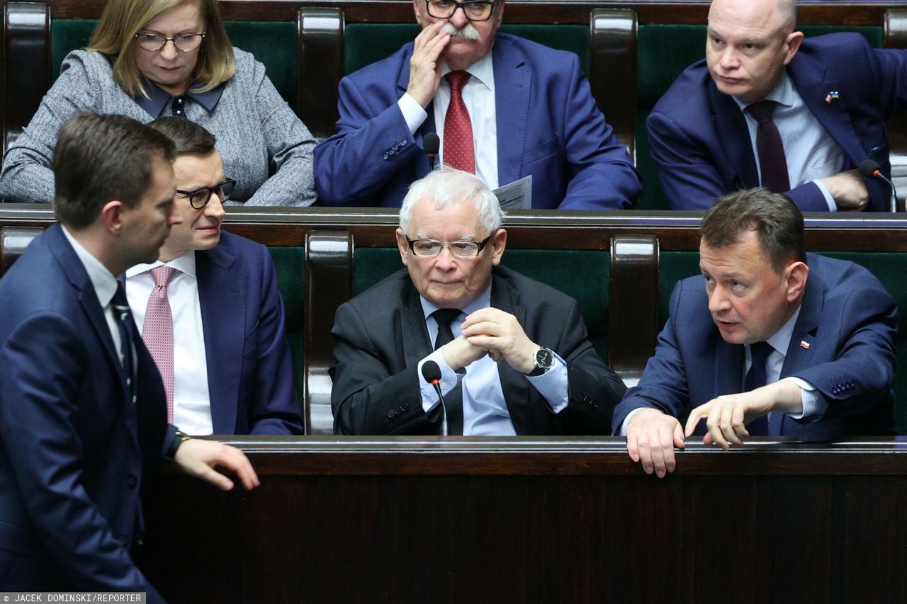 Na zdjęciu m.in. Mateusz Morawiecki, Jarosław Kaczyński, Mariusz Błaszczak