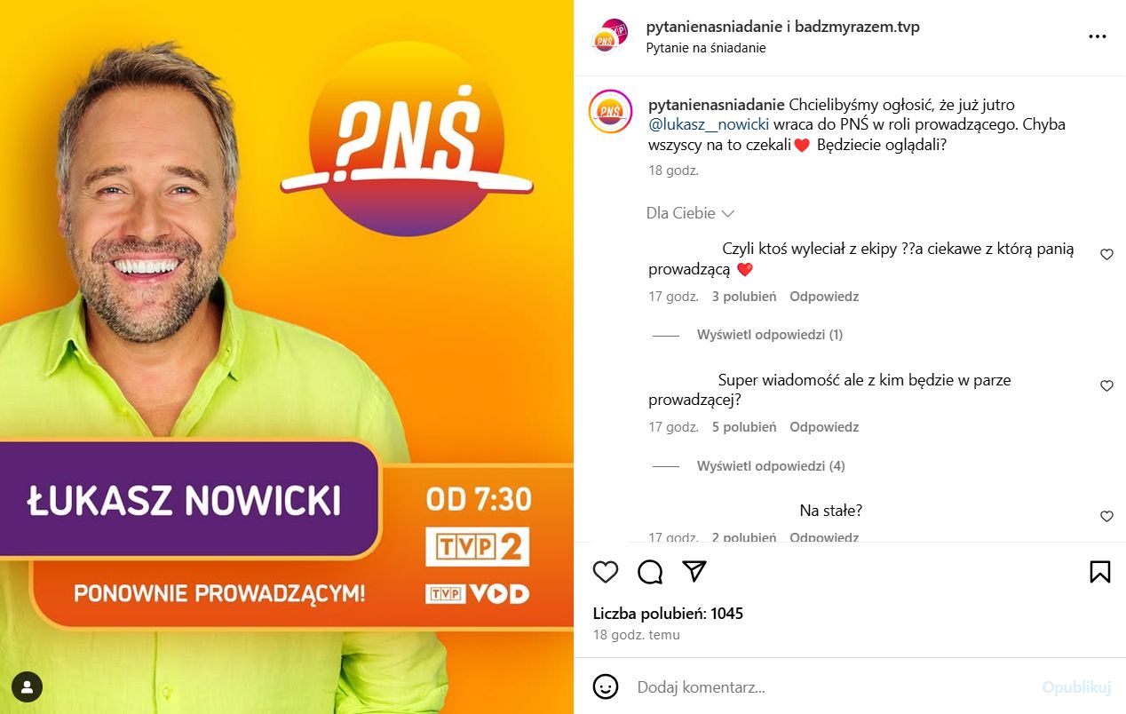 Joanna Górska ciepło przywitała powracającego kolegę