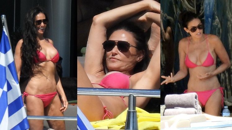Prawie 60-letnia Demi Moore wyleguje się na jachcie w Grecji
