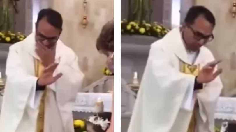 Ksiądz chciał pobłogosławić dziecko. Reakcja dziewczynki zaskakuje