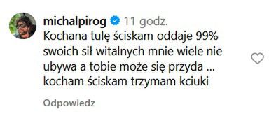 Michał Piróg zwrócił się do Joanny Kołaczkowskiej