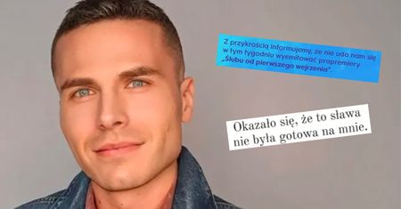TVN ANULOWAŁ prapremierę "Ślubu od pierwszego wejrzenia", a wyrzucony ekspert "śmieszkuje": "Pytano, czy jestem gotowy na sławę. To ONA nie była gotowa NA MNIE"
