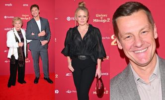 Zbiorowisko celebrytów na premierze filmu "Uwierz w Mikołaja 2": Mikołaj Roznerski z Teresą Lipowską, Daria Widawska, Marcin Mroczek... (ZDJĘCIA)