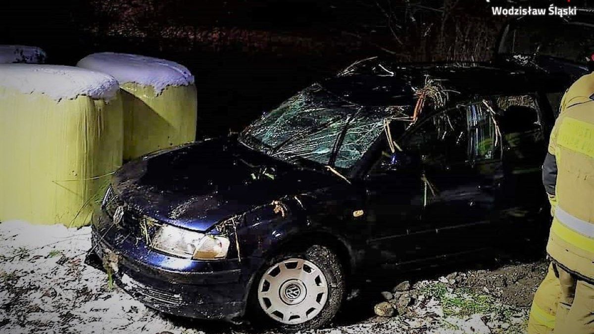Kierowca wjechał do stawu i okłamał policjanta
