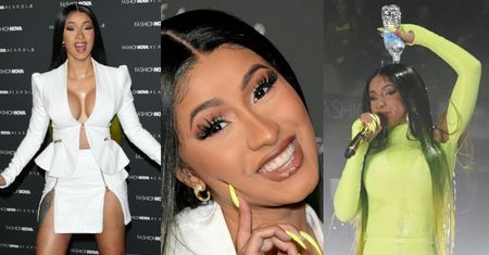 Cardi B świeci dekoltem i neonowym pazurem na premierze wyzywającej kolekcji ubrań