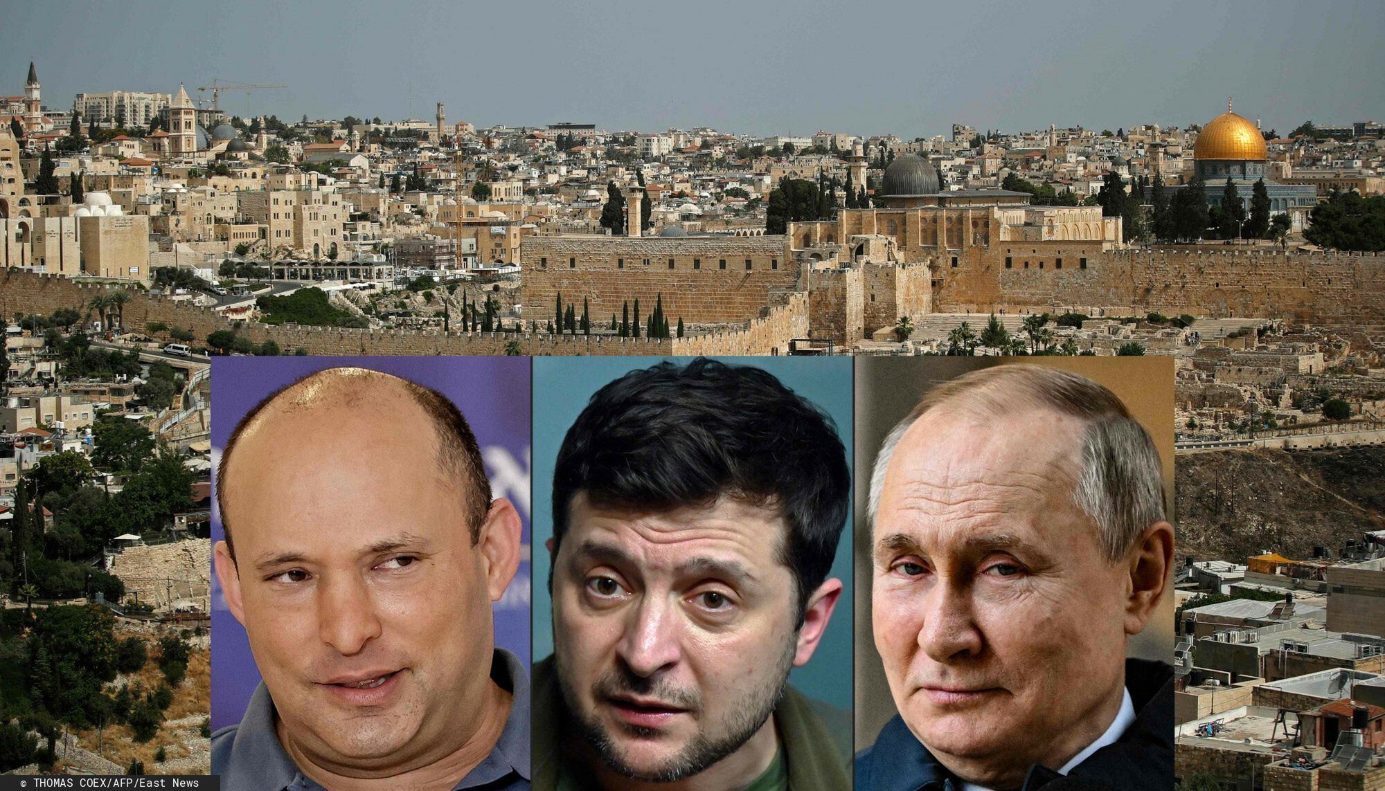 Przywódcy Izraela, Ukrainy i Rosji