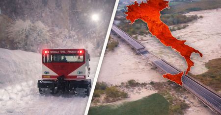 Chaos pogodowy we Włoszech. Burze śnieżne i ulewy uwięziły ludzi