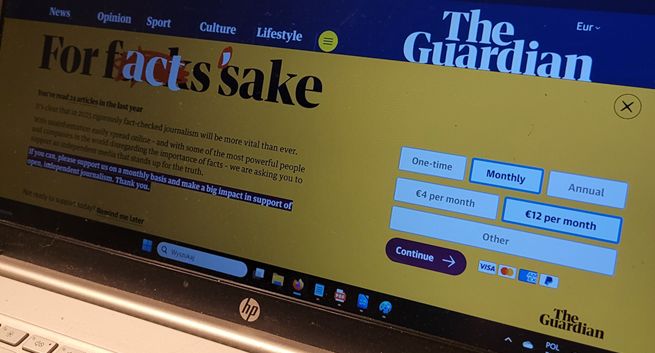 „Guardian” ze wzrostem przychodów. Wspiera go więcej czytelników