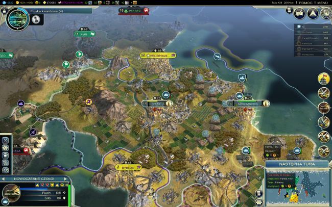 Civilization V. Zmieniła się filozofia gry i wprowadzono heksy, ale dla osoby znającej poprzednie części obsługa nie stanowi problemu