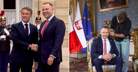 Nawrocki spotkał się z Macronem. Nagrania z wizyty w Paryżu