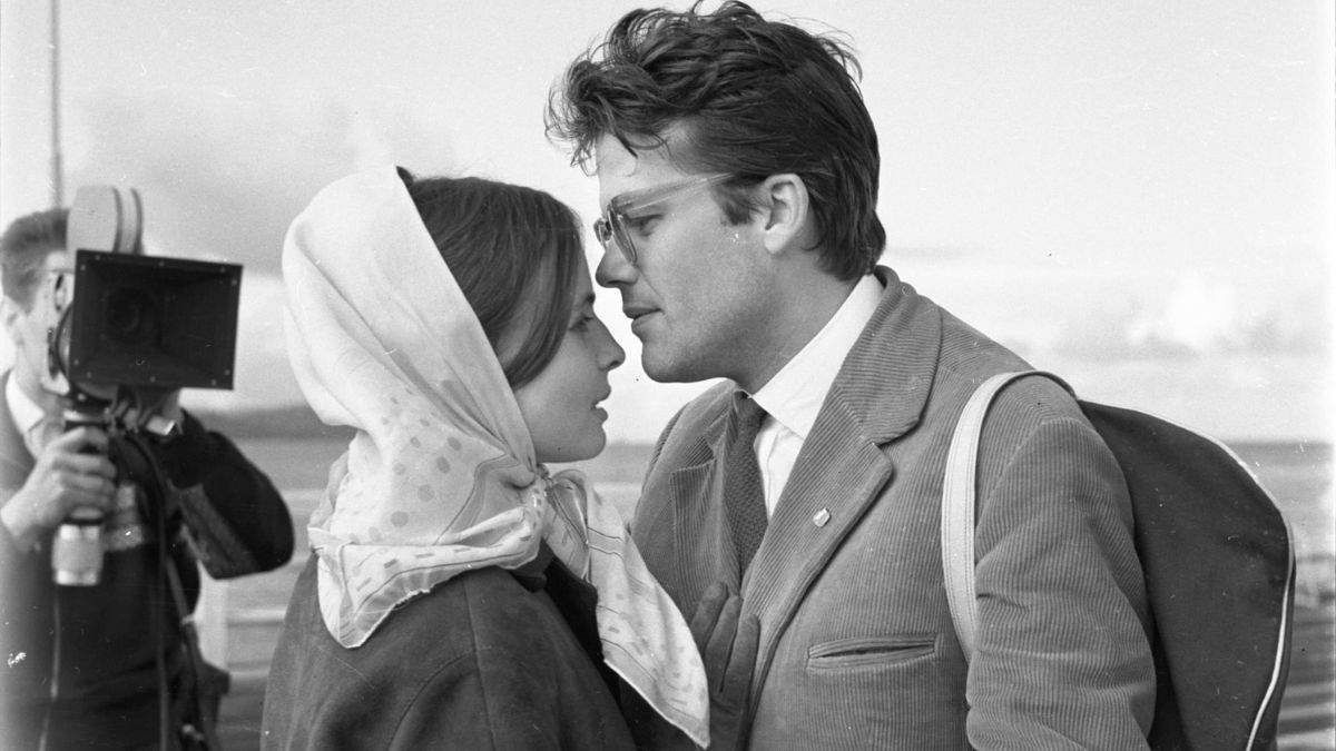 Zbigniew Cybulski z żoną.