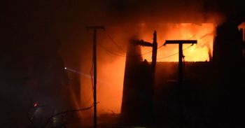 Malbork: Nocny pożar przy ulicy Matejki. Spaliło się budynek gospodarczy