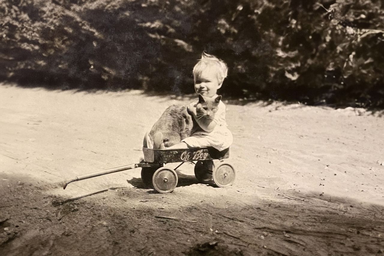 Chłopiec z kotem, ok. 1925 r.