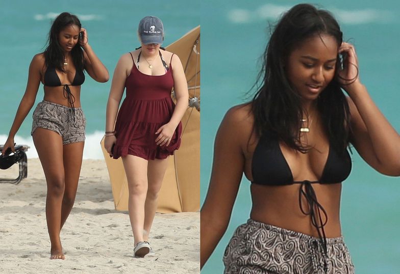 Sasha Obama na plaży w Miami