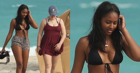 Sasha Obama na plaży w Miami (ZDJĘCIA)