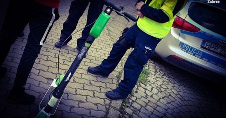Zabrze. Pijany wsiadł na hulajnogę, jazdę skończył z obrażeniami twarzy