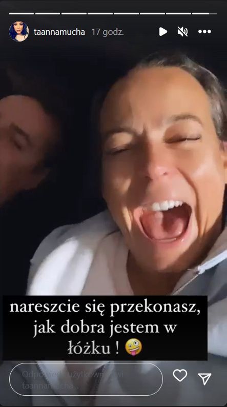 Anna Mucha zadowolona ze swojego żartu