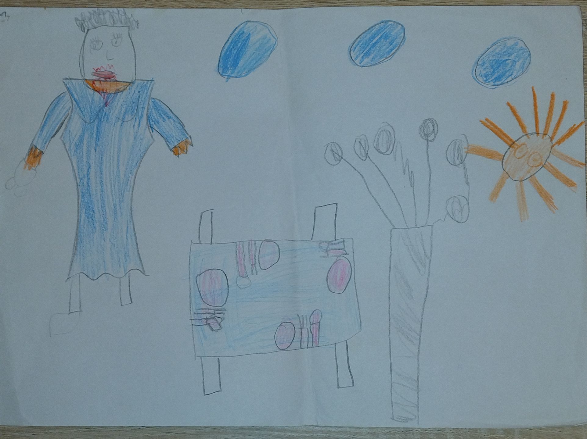 Rysunek dziecka, które trafiło do domu Węgrzyków