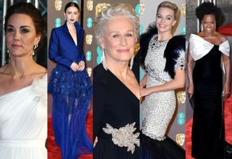 BAFTA 2019: anielska księżna Kate, elegancka Glenn Close i ekstrawagancka Margot Robbie zadają szyku na czerwonym dywanie (ZDJĘCIA)