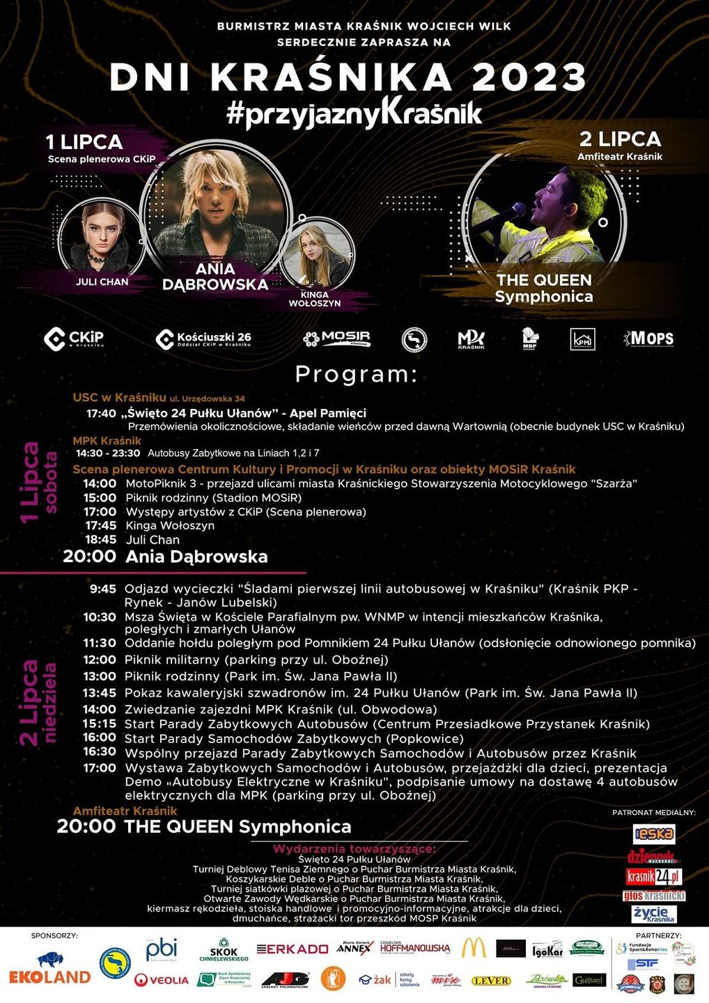 Dni Kraśnika 2023 - program wydarzeń, plakat