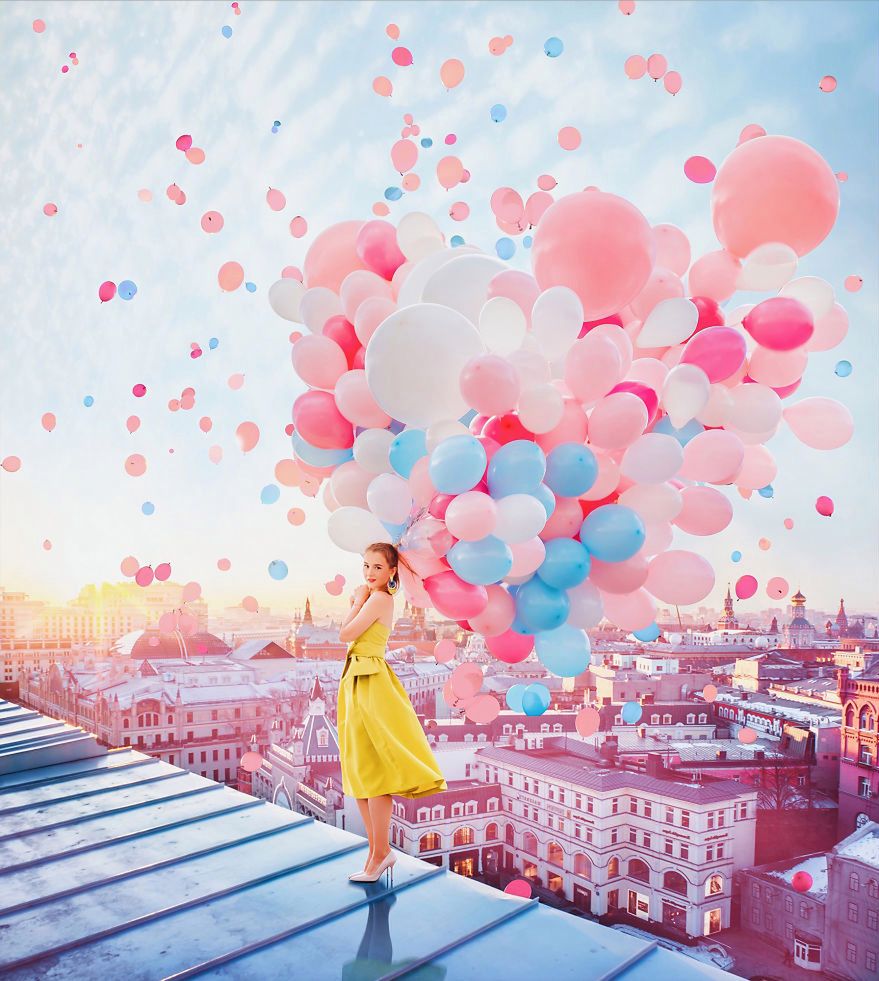 Balony, lampiony i bańki są jej największą inspiracją. Zobacz kolorowe i radosne zdjęcia Kristiny Makeevy