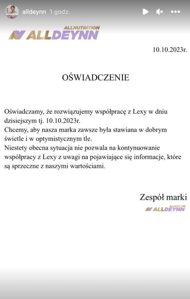 Deynn ZWOLNIŁA Lexy Chaplin. W tle afera Pandora Gate: "Z uwagi na pojawiające się informacje..."